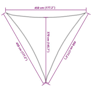 vidaXL Sun Shade Sail 160 g/m² Brown 4.5x4.5x4.5 m HDPE