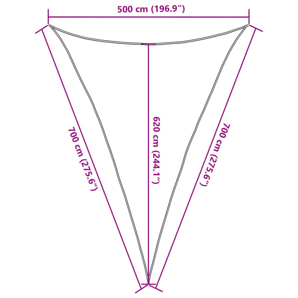vidaXL Sun Shade Sail 160 g/m² Brown 5x7x7 m HDPE