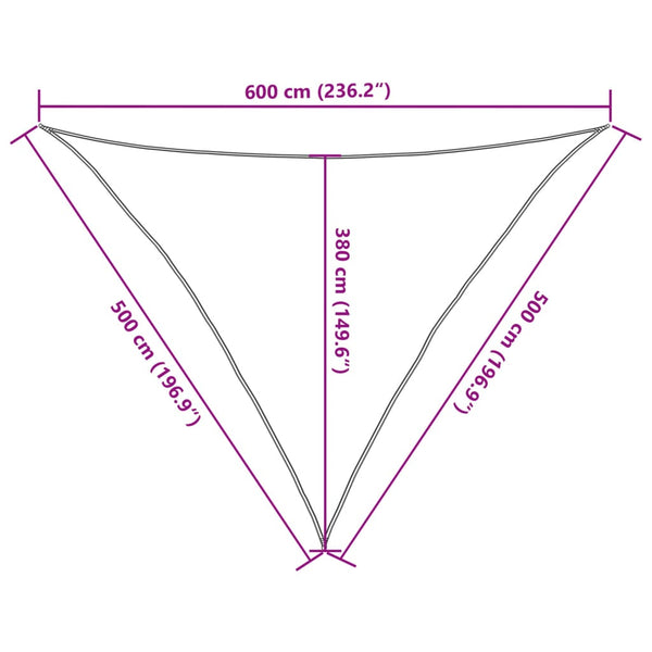 vidaXL Sun Shade Sail 160 g/m² Brown 5x5x6 m HDPE
