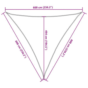 vidaXL Sun Shade Sail 160 g/m² Brown 6x6x6 m HDPE
