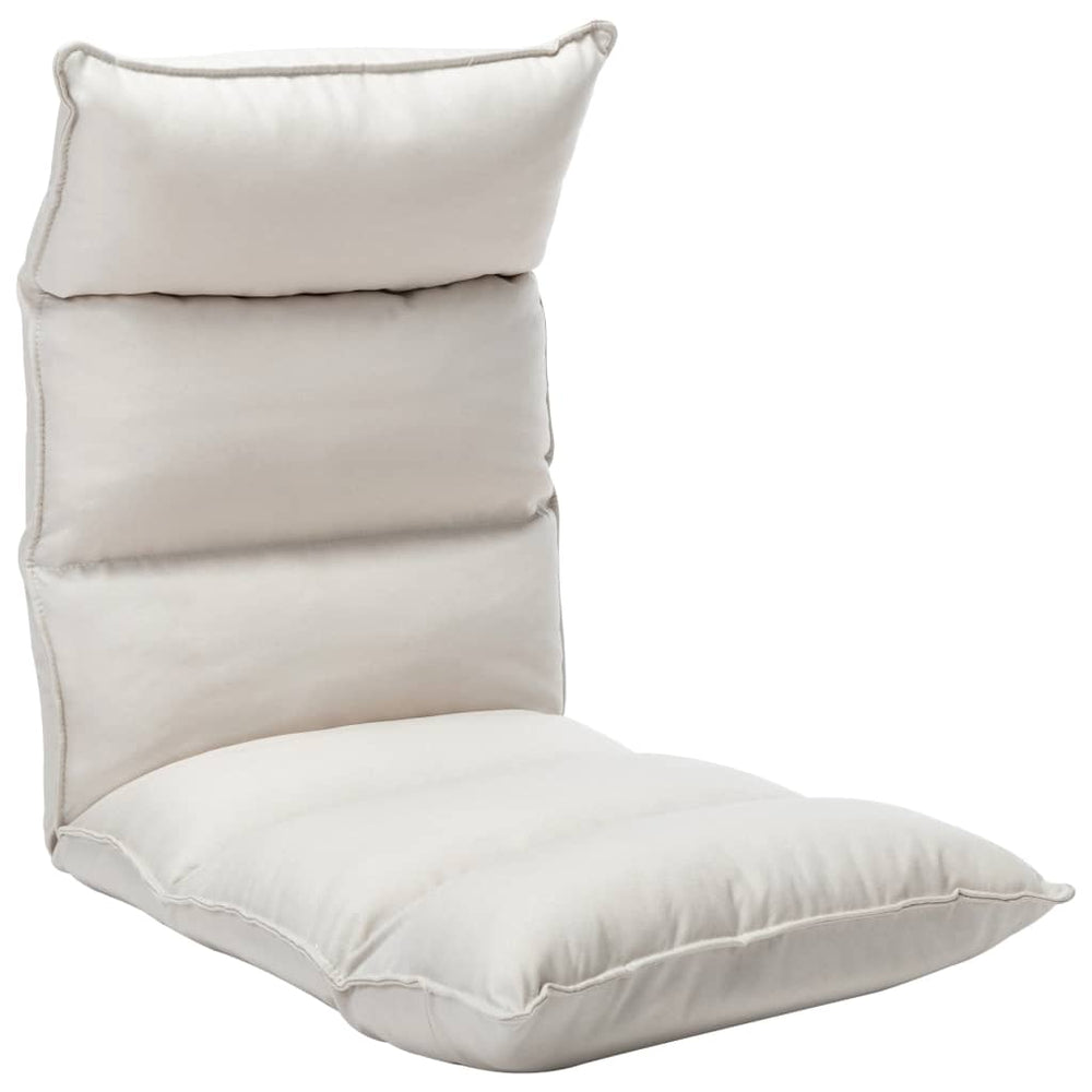 vidaXL Folding Floor Chair Cream Fabric