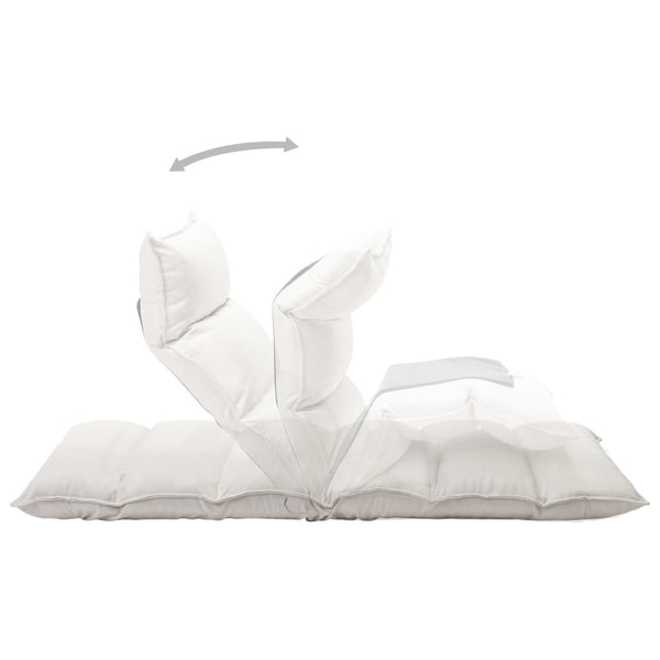 vidaXL Folding Floor Chair Cream Fabric