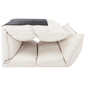 vidaXL Folding Floor Chair Cream Fabric