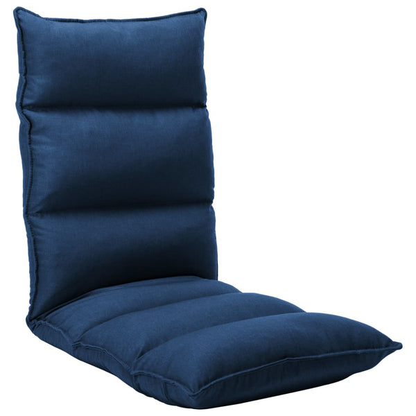 vidaXL Folding Floor Chair Blue Fabric