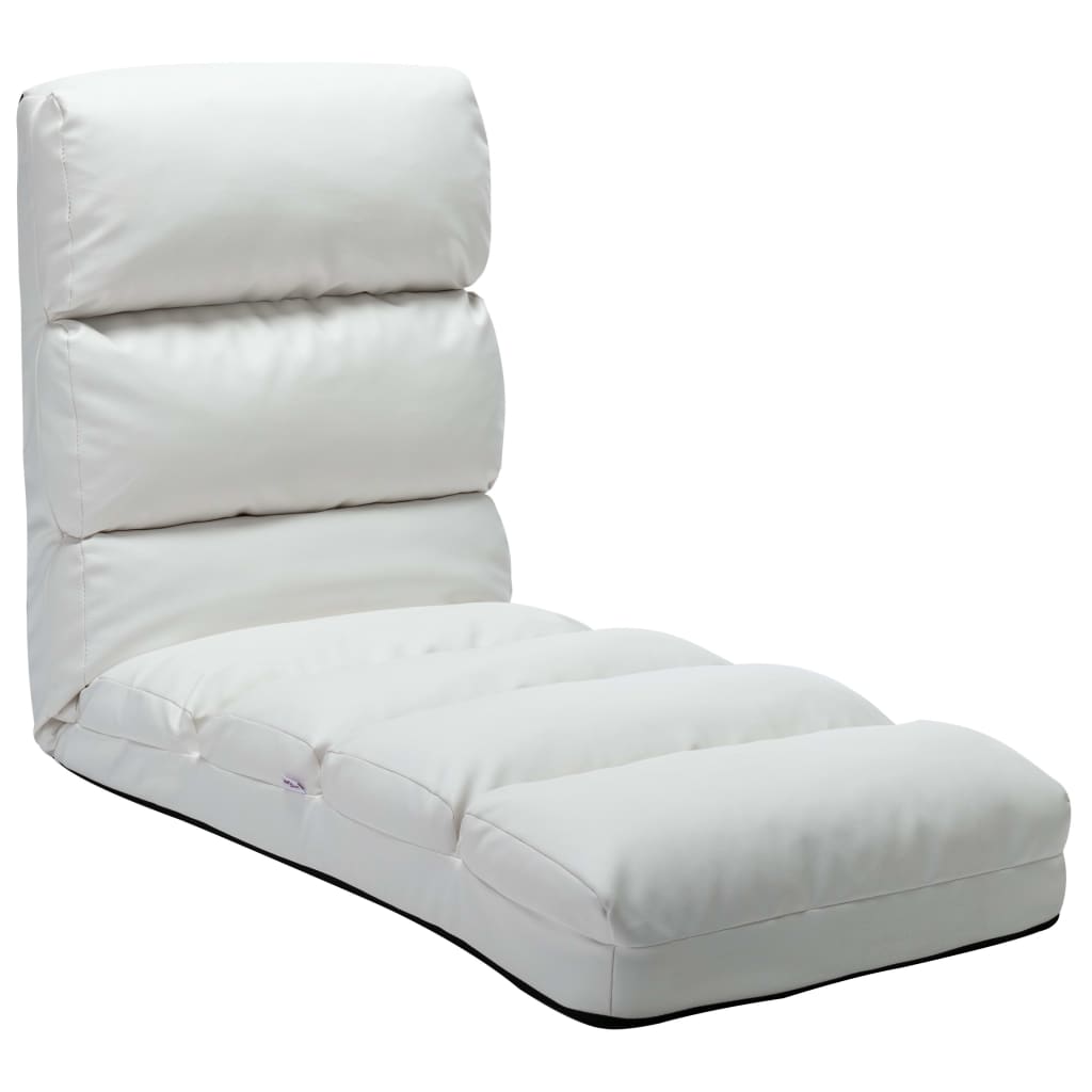 vidaXL Floor Chair Foldable White Faux Leather