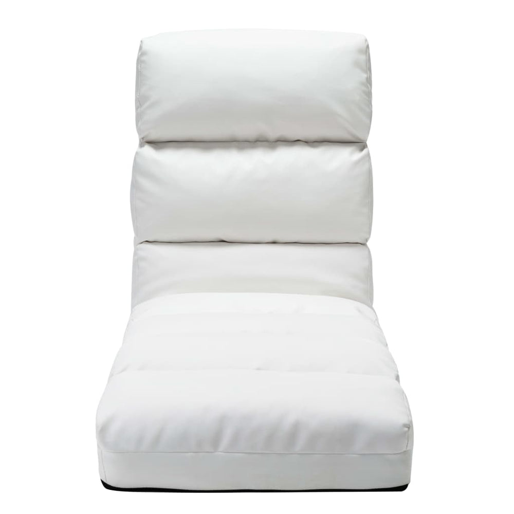vidaXL Floor Chair Foldable White Faux Leather