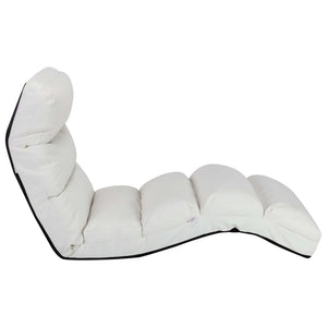 vidaXL Floor Chair Foldable White Faux Leather
