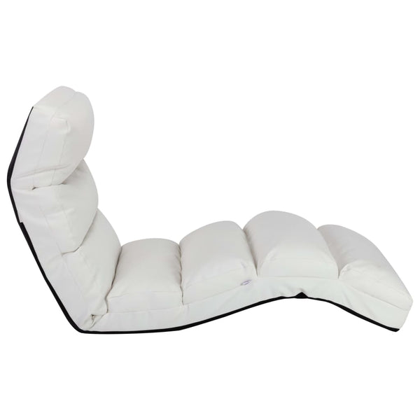 vidaXL Floor Chair Foldable White Faux Leather