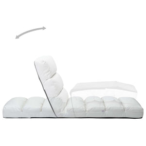 vidaXL Floor Chair Foldable White Faux Leather