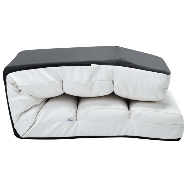 vidaXL Floor Chair Foldable White Faux Leather