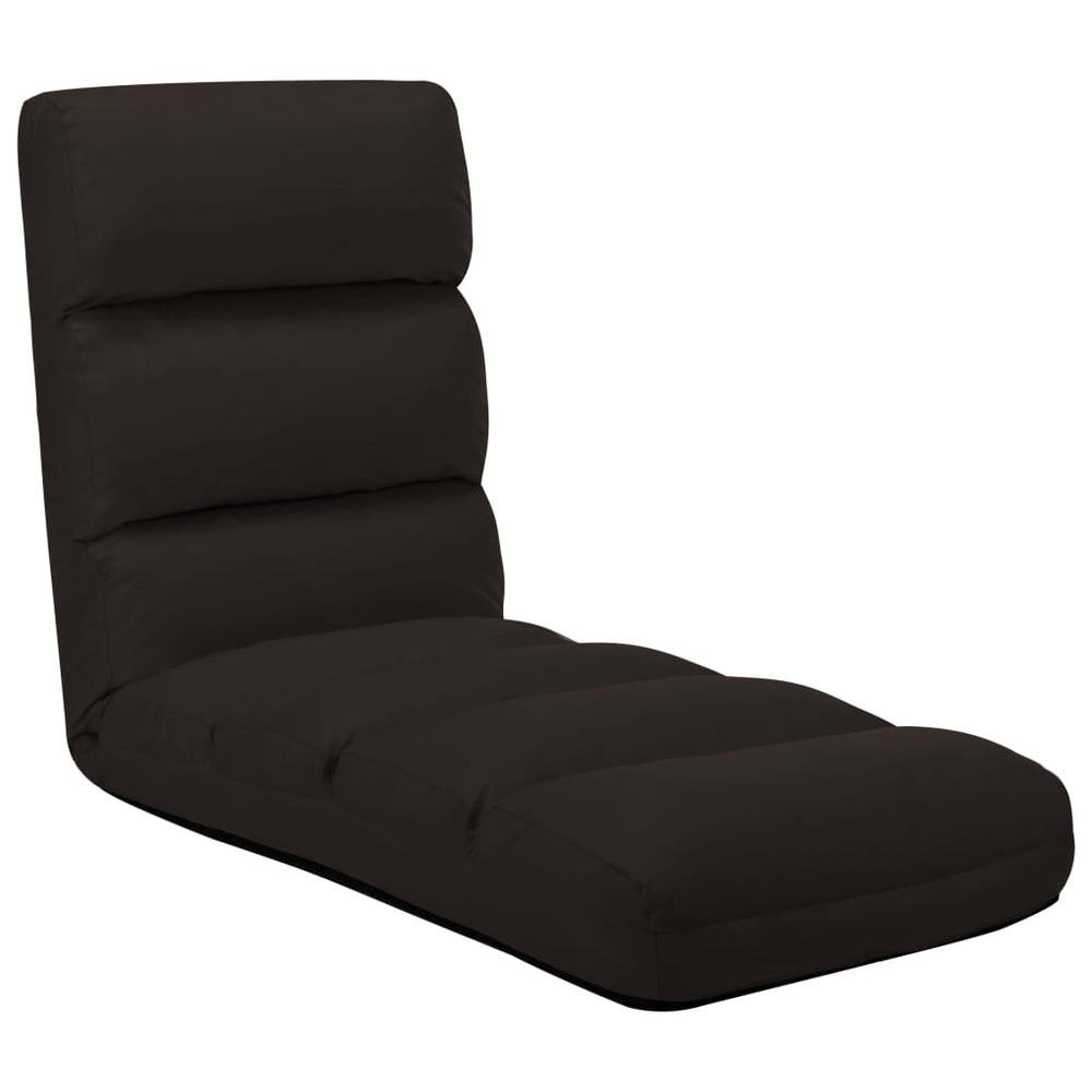 vidaXL Foldable Floor Chair Brown Faux Leather