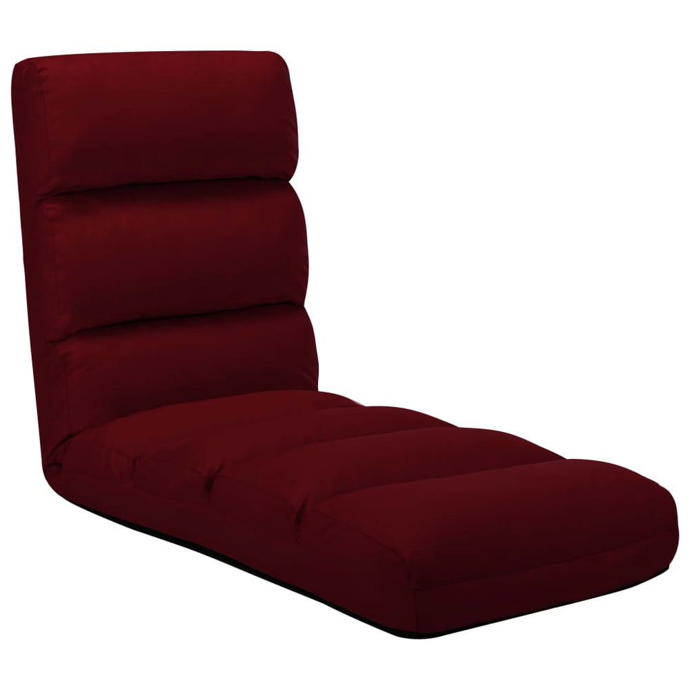 vidaXL Foldable Floor Chair Wine Red Faux Leather