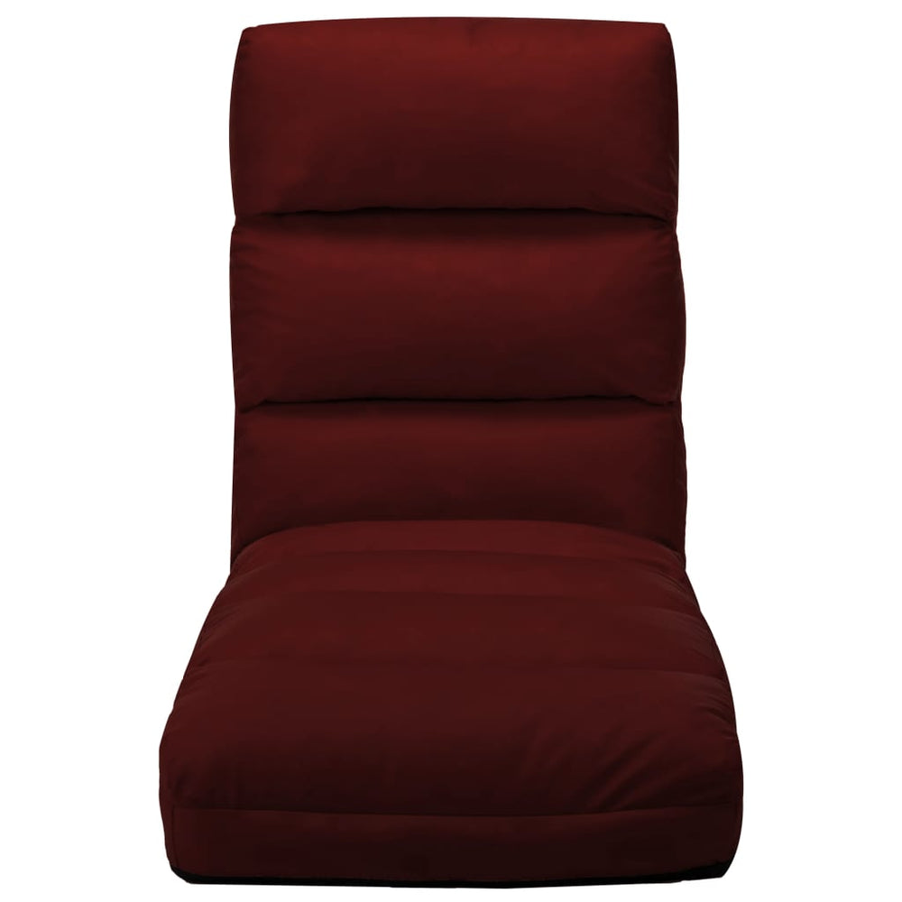 vidaXL Foldable Floor Chair Wine Red Faux Leather
