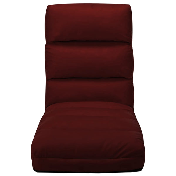 vidaXL Foldable Floor Chair Wine Red Faux Leather