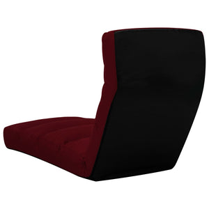 vidaXL Foldable Floor Chair Wine Red Faux Leather