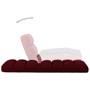 vidaXL Foldable Floor Chair Wine Red Faux Leather