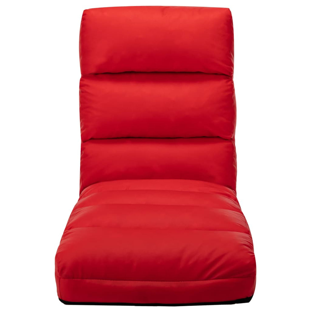 vidaXL Foldable Floor Chair Red Faux Leather