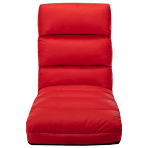 vidaXL Foldable Floor Chair Red Faux Leather