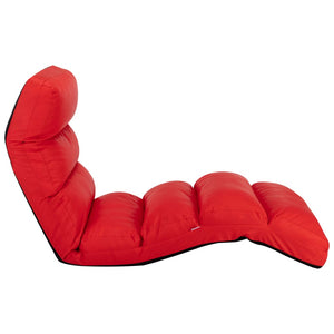 vidaXL Foldable Floor Chair Red Faux Leather