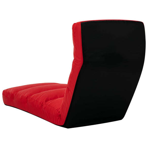 vidaXL Foldable Floor Chair Red Faux Leather
