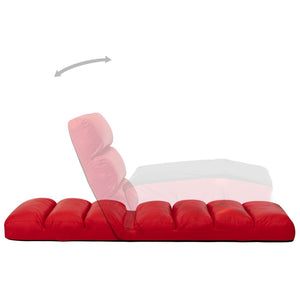 vidaXL Foldable Floor Chair Red Faux Leather