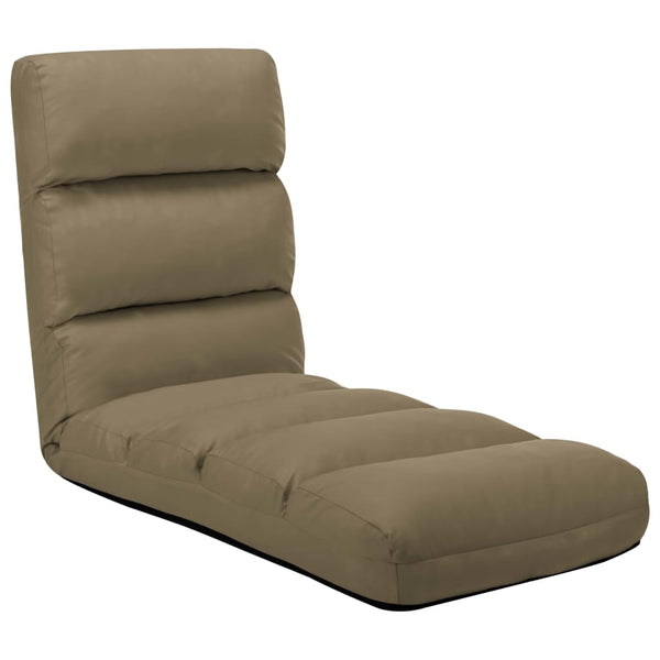 vidaXL Floor Chair Foldable Cappuccino Brown Faux Leather