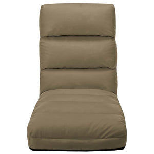 vidaXL Floor Chair Foldable Cappuccino Brown Faux Leather