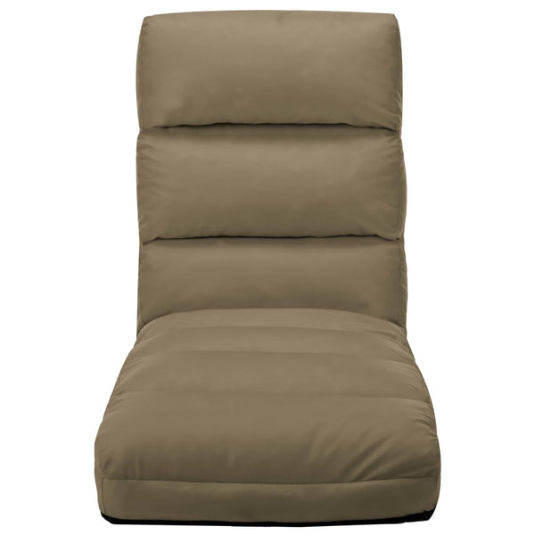 vidaXL Floor Chair Foldable Cappuccino Brown Faux Leather