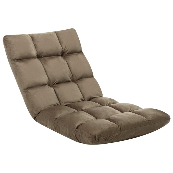 vidaXL Foldable Floor Chair Taupe Microfiber