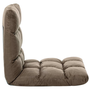 vidaXL Foldable Floor Chair Taupe Microfiber