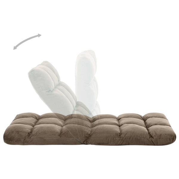 vidaXL Foldable Floor Chair Taupe Microfiber