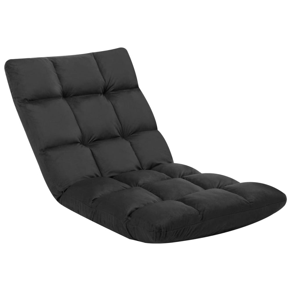 vidaXL Floor Chair Foldable Black Microfiber