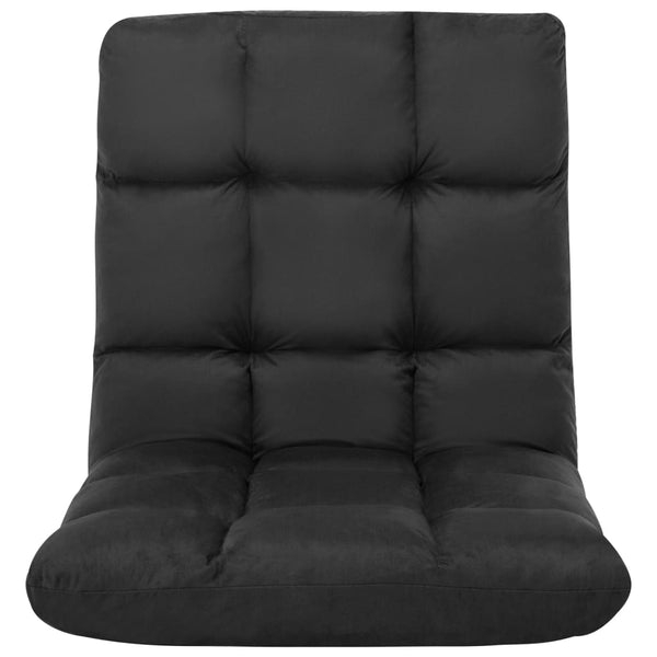 vidaXL Floor Chair Foldable Black Microfiber