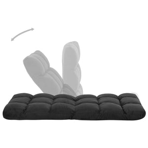 vidaXL Floor Chair Foldable Black Microfiber