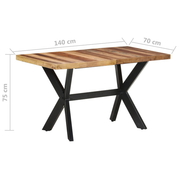 vidaXL Dining Table 140x70x75 cm Solid Wood Honey Brown