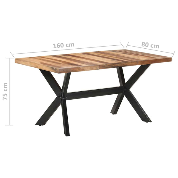 vidaXL Dining Table 160x80x75 cm Solid Wood Honey Brown