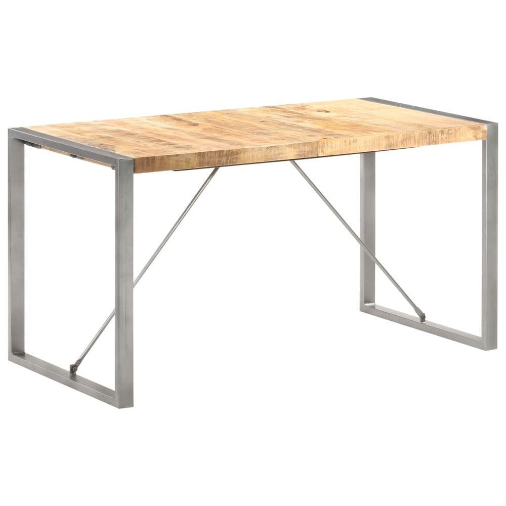vidaXL Dining Table 140x70x75 cm Rough Solid Mango Wood