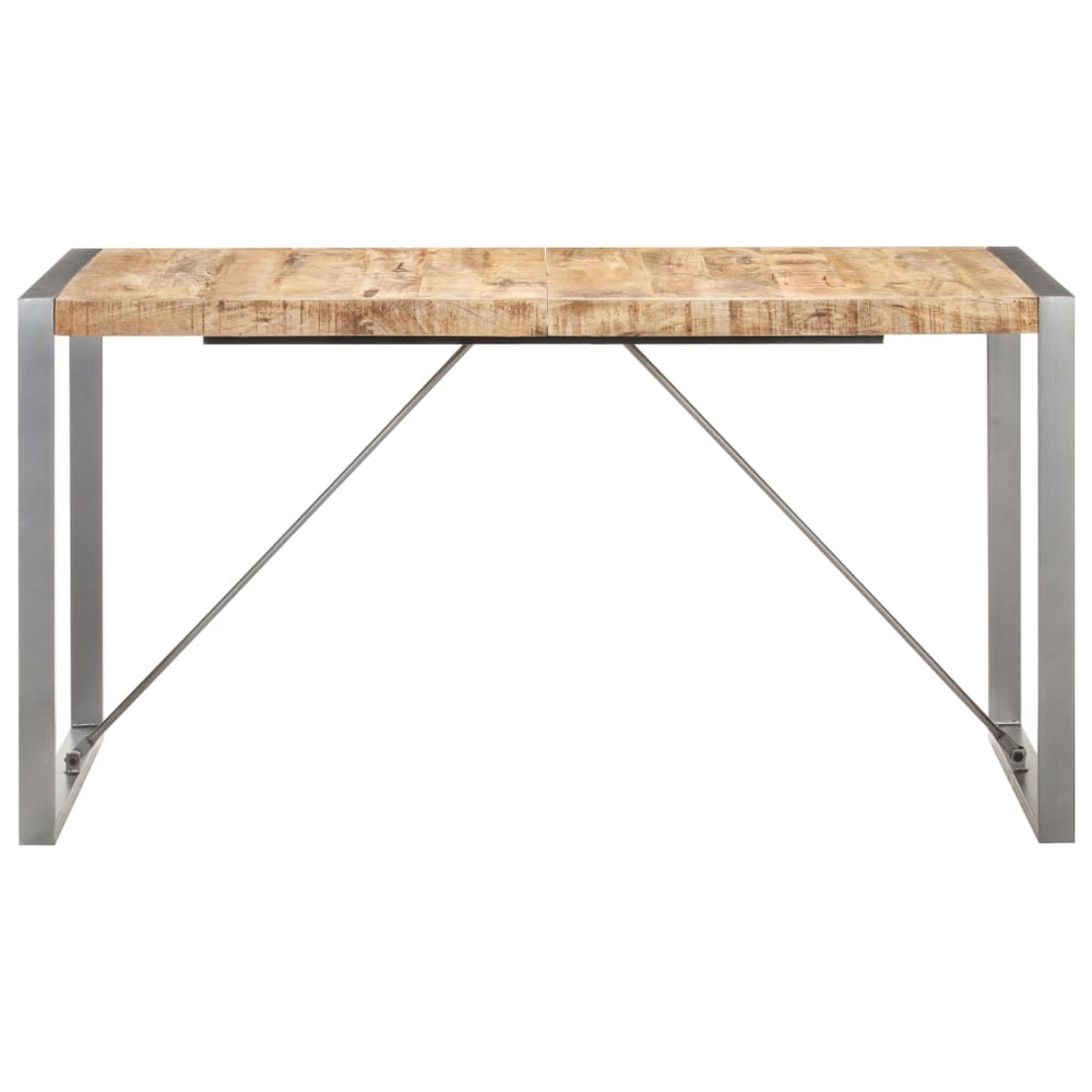 vidaXL Dining Table 140x70x75 cm Rough Solid Mango Wood