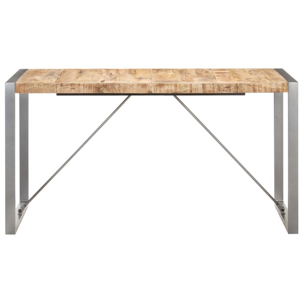 vidaXL Dining Table 140x70x75 cm Rough Solid Mango Wood