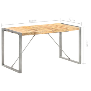 vidaXL Dining Table 140x70x75 cm Rough Solid Mango Wood