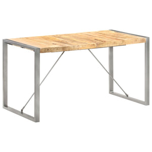 vidaXL Dining Table 140x70x75 cm Rough Solid Mango Wood