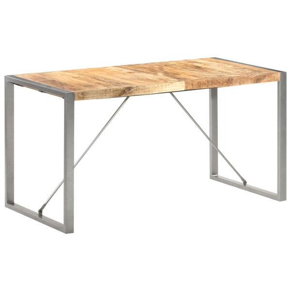 vidaXL Dining Table 140x70x75 cm Rough Solid Mango Wood