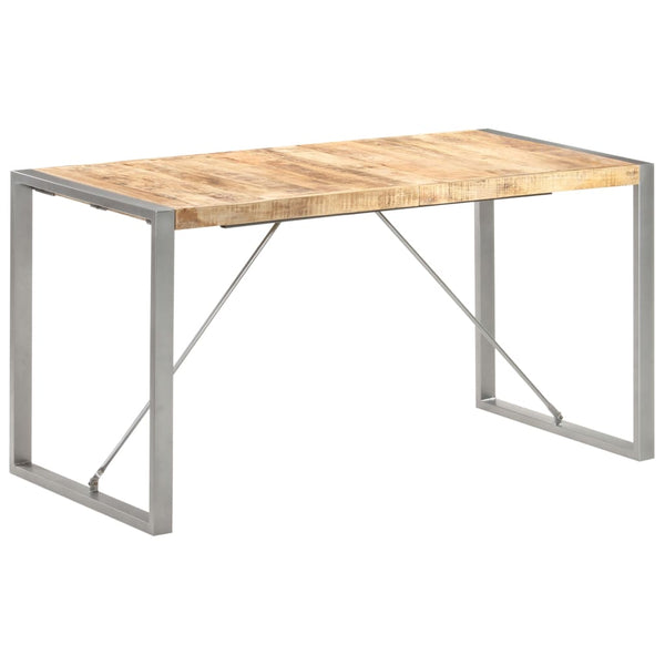 vidaXL Dining Table 140x70x75 cm Rough Solid Mango Wood