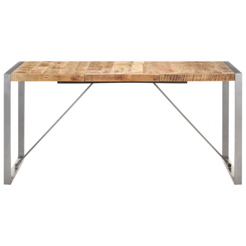 vidaXL Dining Table 160x80x75 cm Rough Solid Mango Wood