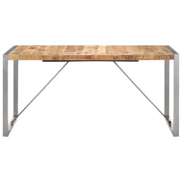 vidaXL Dining Table 160x80x75 cm Rough Solid Mango Wood