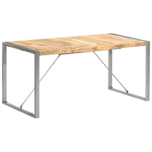 vidaXL Dining Table 160x80x75 cm Rough Solid Mango Wood