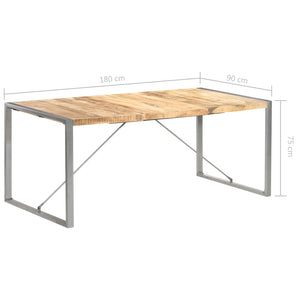 vidaXL Dining Table 180x90x75 cm Rough Solid Mango Wood