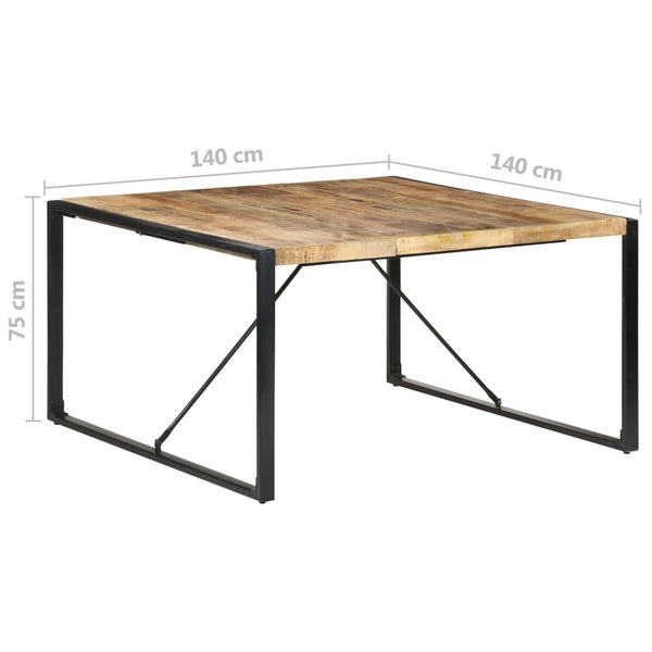 vidaXL Dining Table 140x140x75 cm Rough Mango Wood