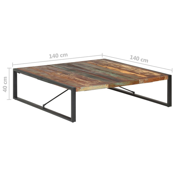 vidaXL Coffee Table 140x140x40 cm Recycled Solid Wood