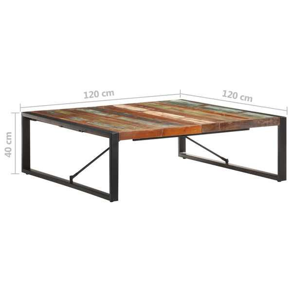 vidaXL Coffee Table 120x120x40 cm Solid Reclaimed Wood